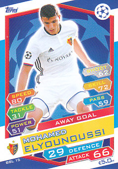 Mohamed Elyounoussi FC Basel 2016/17 Topps Match Attax CL Away Goal #BSL15